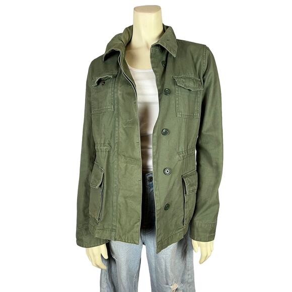 Ecote XS Green Cotton Canvas Utility Jacket Field Gorp Cargo Neutral Casual - Picture 3 of 14